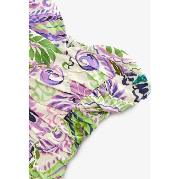 Zara Printed Draped Mini Dress M NWT - Picture 3 of 9